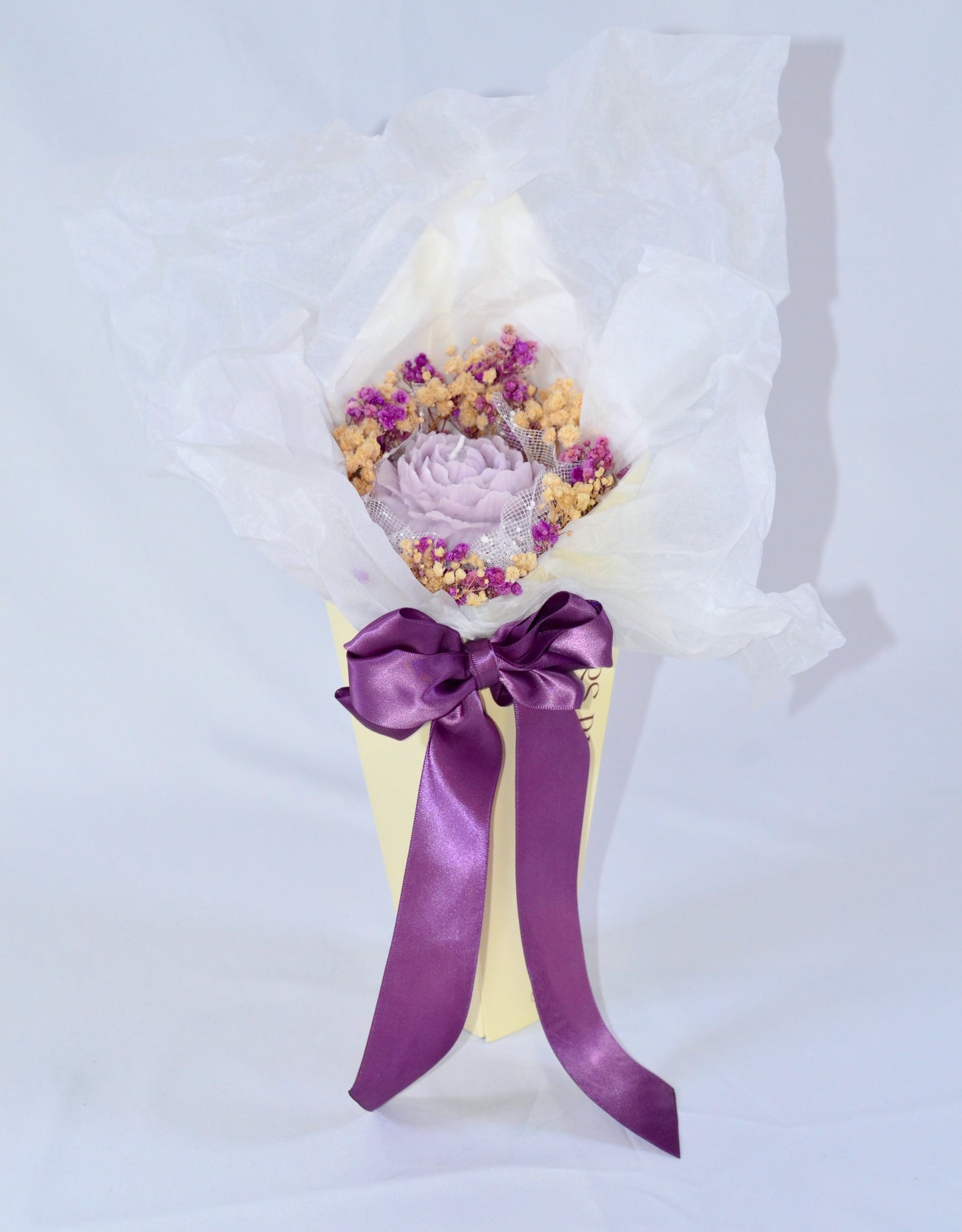 Bloom Artisan Bouquet - Peony Candle in Floral Cone