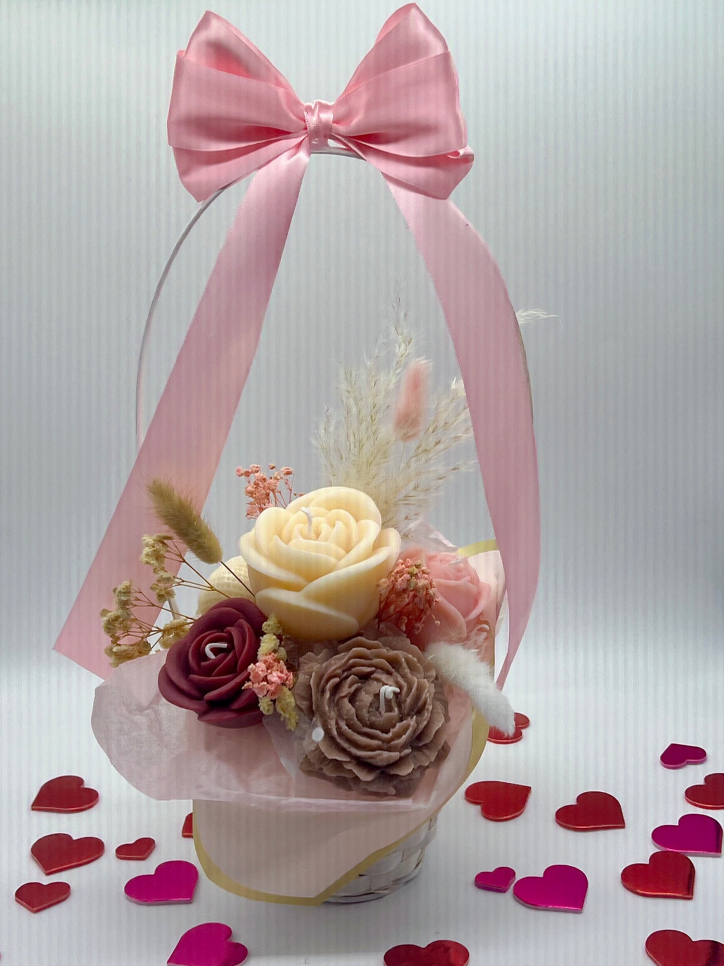 Eternal Rose Basket ( Pink)