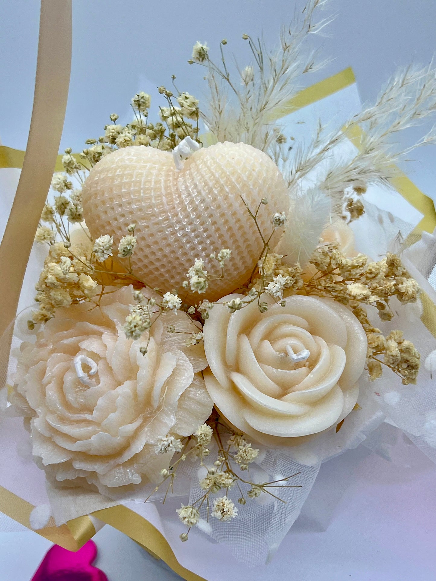 Eternal Rose Basket ( Beige )
