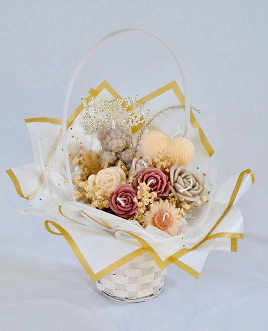 Floral Candles Basket