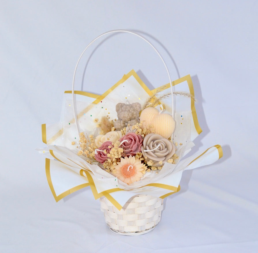 Floral Candles Basket