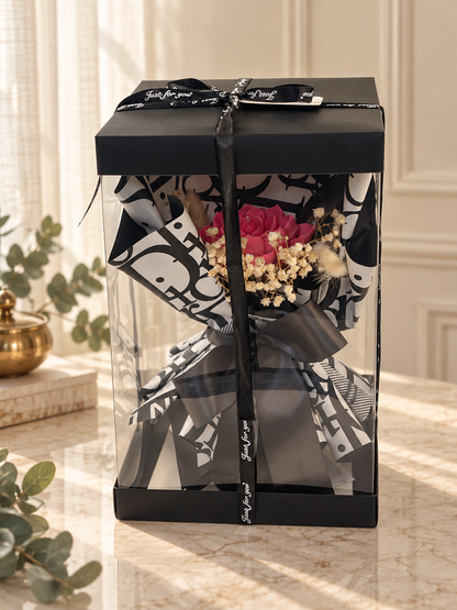 Solitário |  Pink Peony Candle Bouquet Gift – Rose Scent