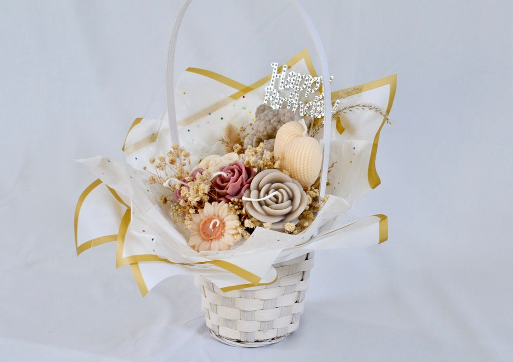 Floral Candles Basket