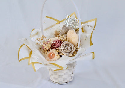 Floral Candles Basket