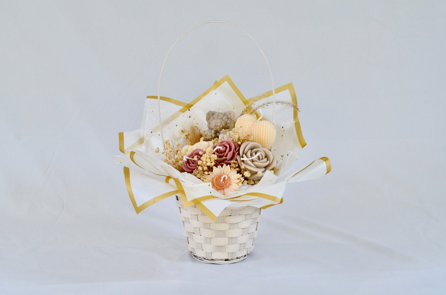 Floral Candles Basket