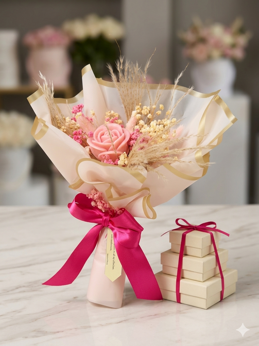 Trio Rose Keepsake  Artisan Candle Bouquet