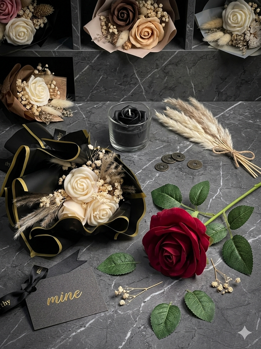 🤍 Sympathy Bouquet with Soy Floral Candles