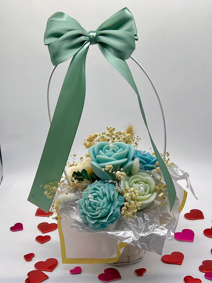 Eternal Rose Basket ( Green )