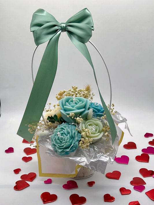 Eternal Rose Basket ( Green )