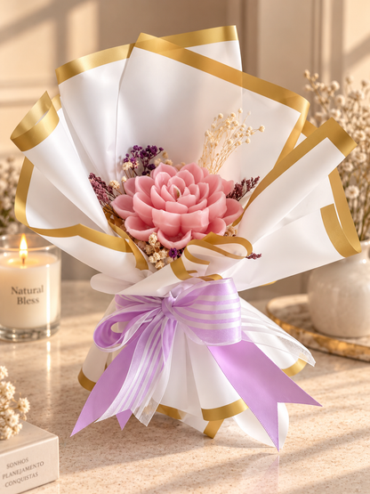 Solitário | Peony Candle Bouquet Gift